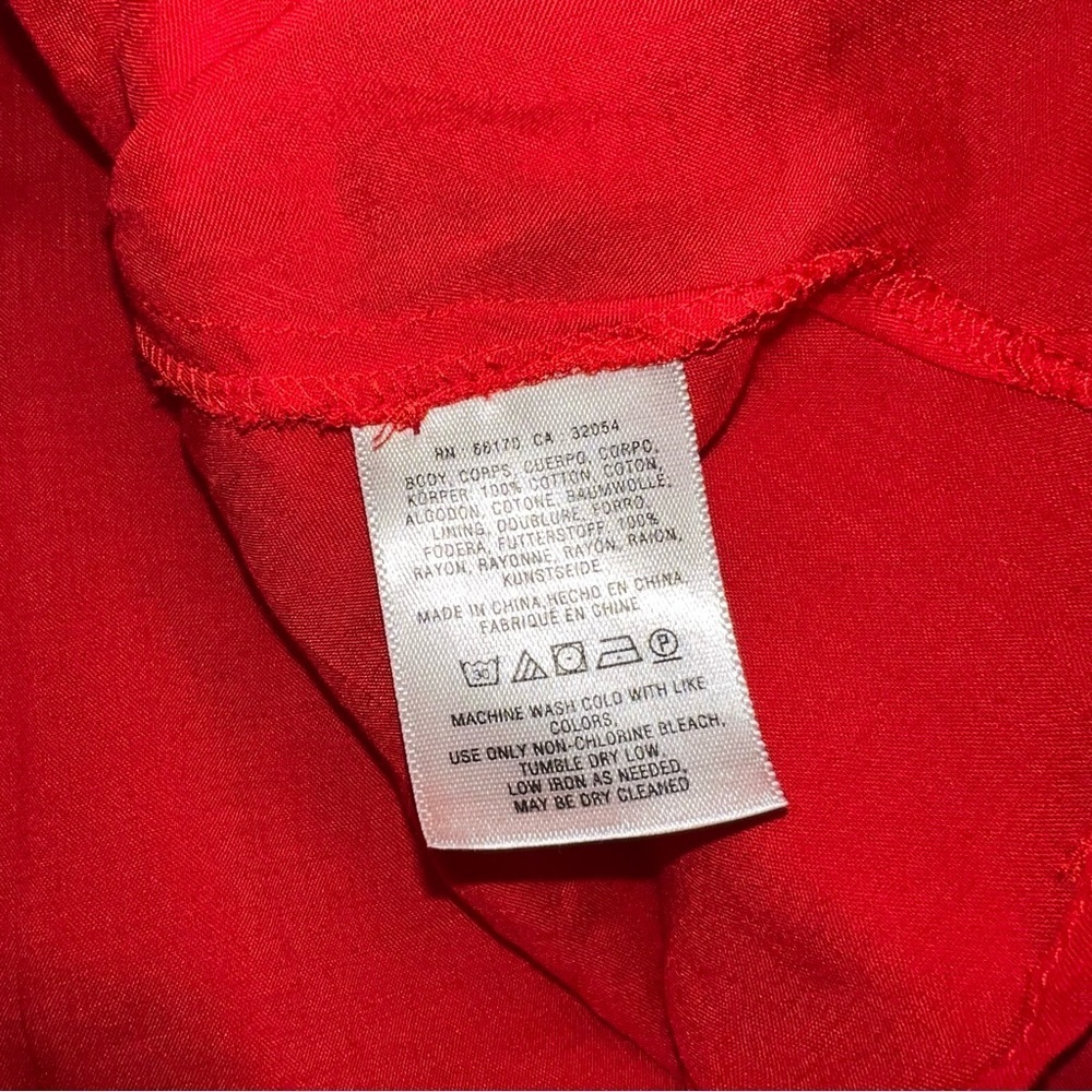 Anthropologie Maeve Adrian Red Midi Sleeveless Smocked Shirt Dress - Picture 8 of 9